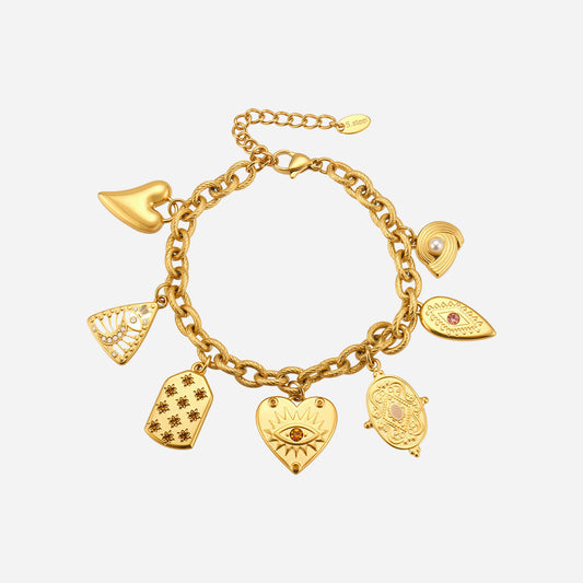 Love Geometric Water Drop Multi-element Handmade Bracelet Stainless Steel