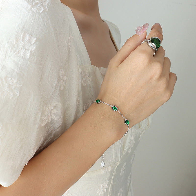 Stainless Steel Handmade Zircon Inlaid Bracelets
