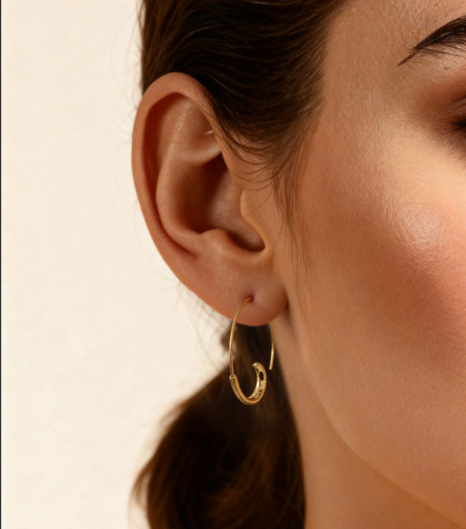 C-shaped Minimalist Earrings PVD Plated Stainless Steel