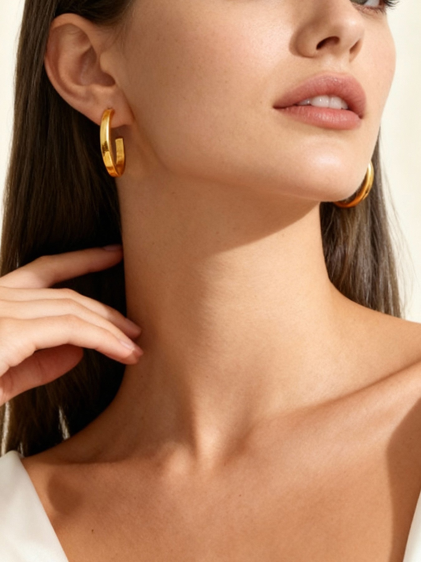 Pendientes abiertos en forma de C estilo revista, combinables con todo: pendientes geométricos de alta gama.