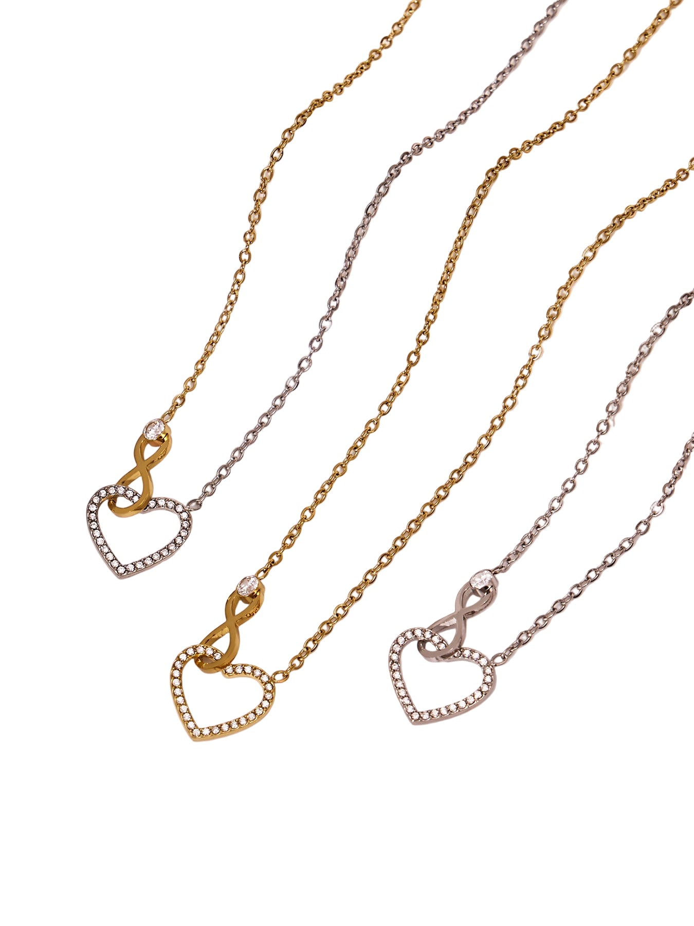 Glowing Affection Stainless Steel Zircon Necklace