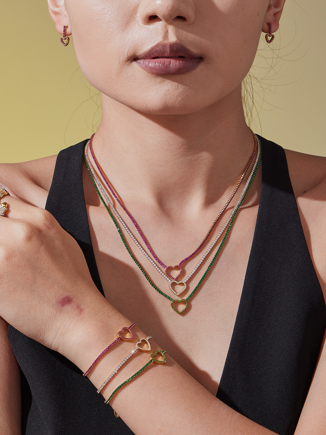 Heart CZ Tennis Bracelet  (Anchor of Love)