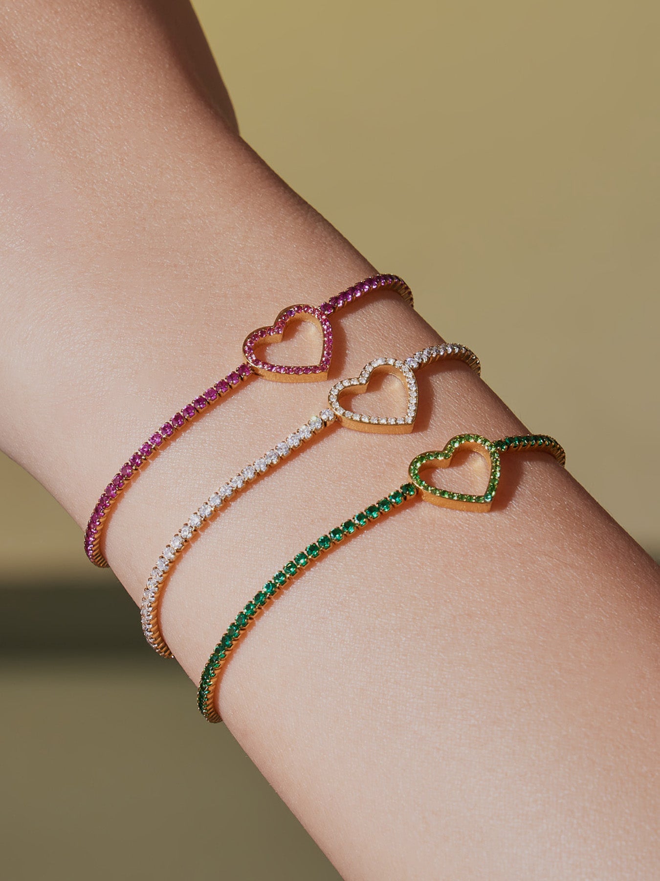 Heart CZ Tennis Bracelet  (Anchor of Love)