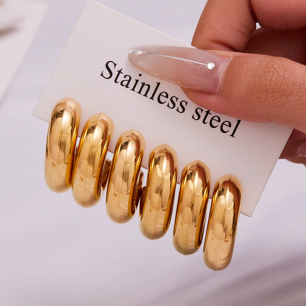 Modern Bold Stainless Steel Earrings