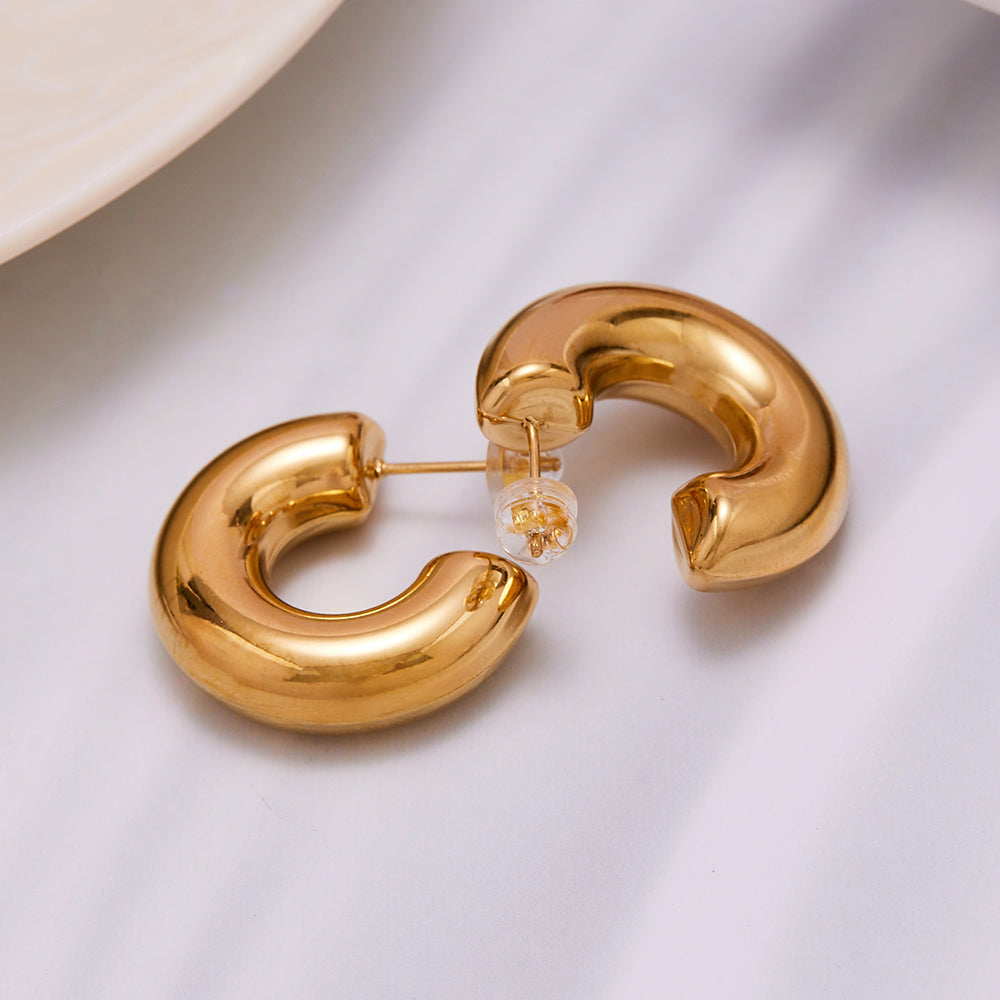 Modern Bold Stainless Steel Earrings