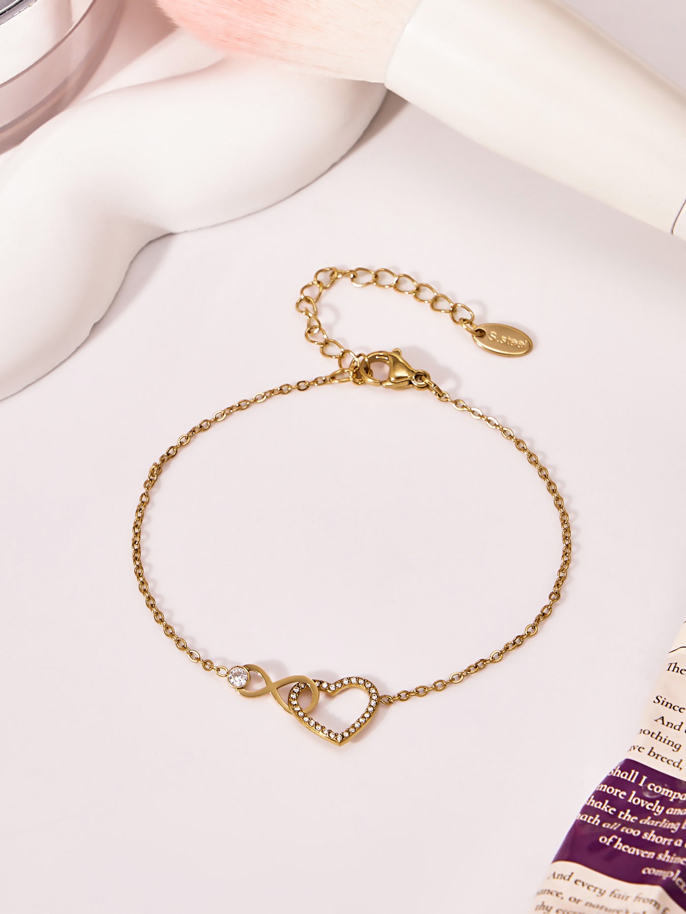 Pulsera de acero inoxidable con circonitas Glowing Affection