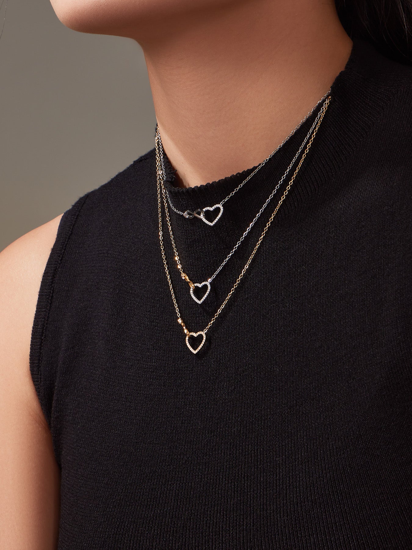 Glowing Affection Stainless Steel Zircon Necklace