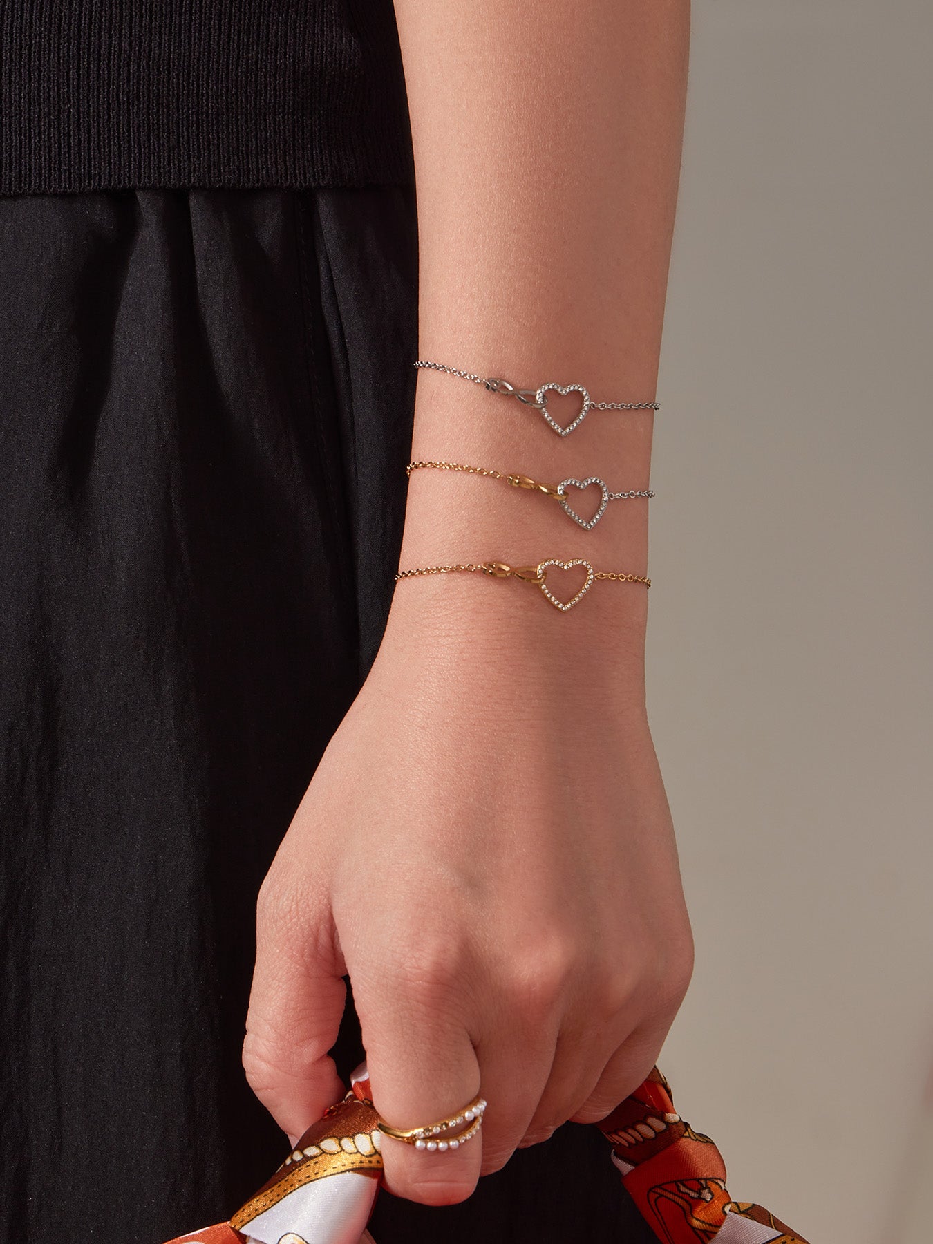 Pulsera de acero inoxidable con circonitas Glowing Affection