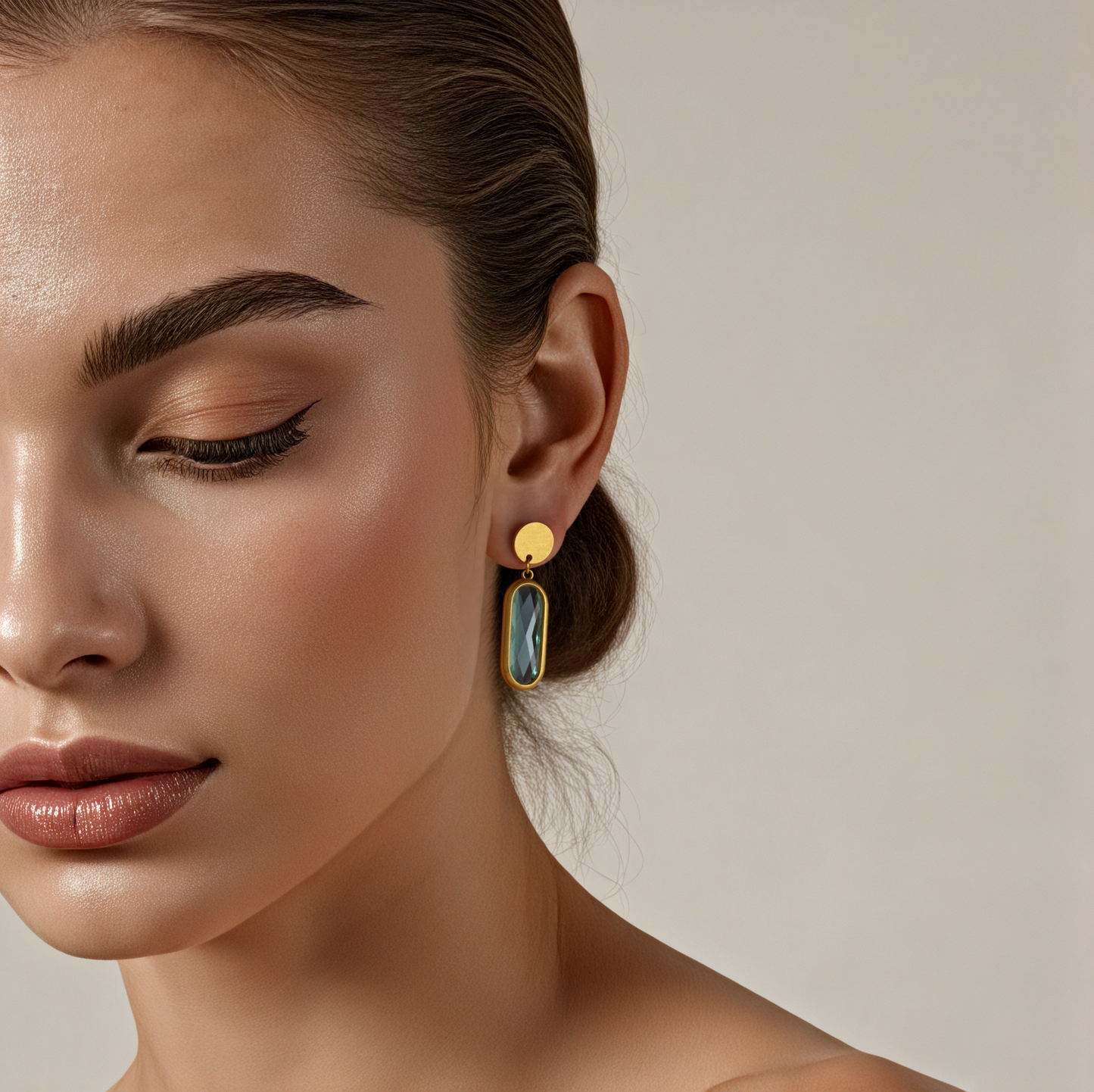 Circular Cut Glass Earrings