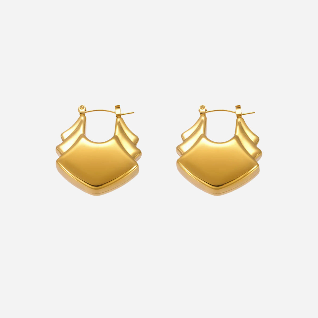 18K Gold Geometric Earrings Stainless Steel