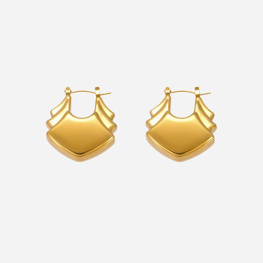 18K Gold Geometric Earrings Stainless Steel
