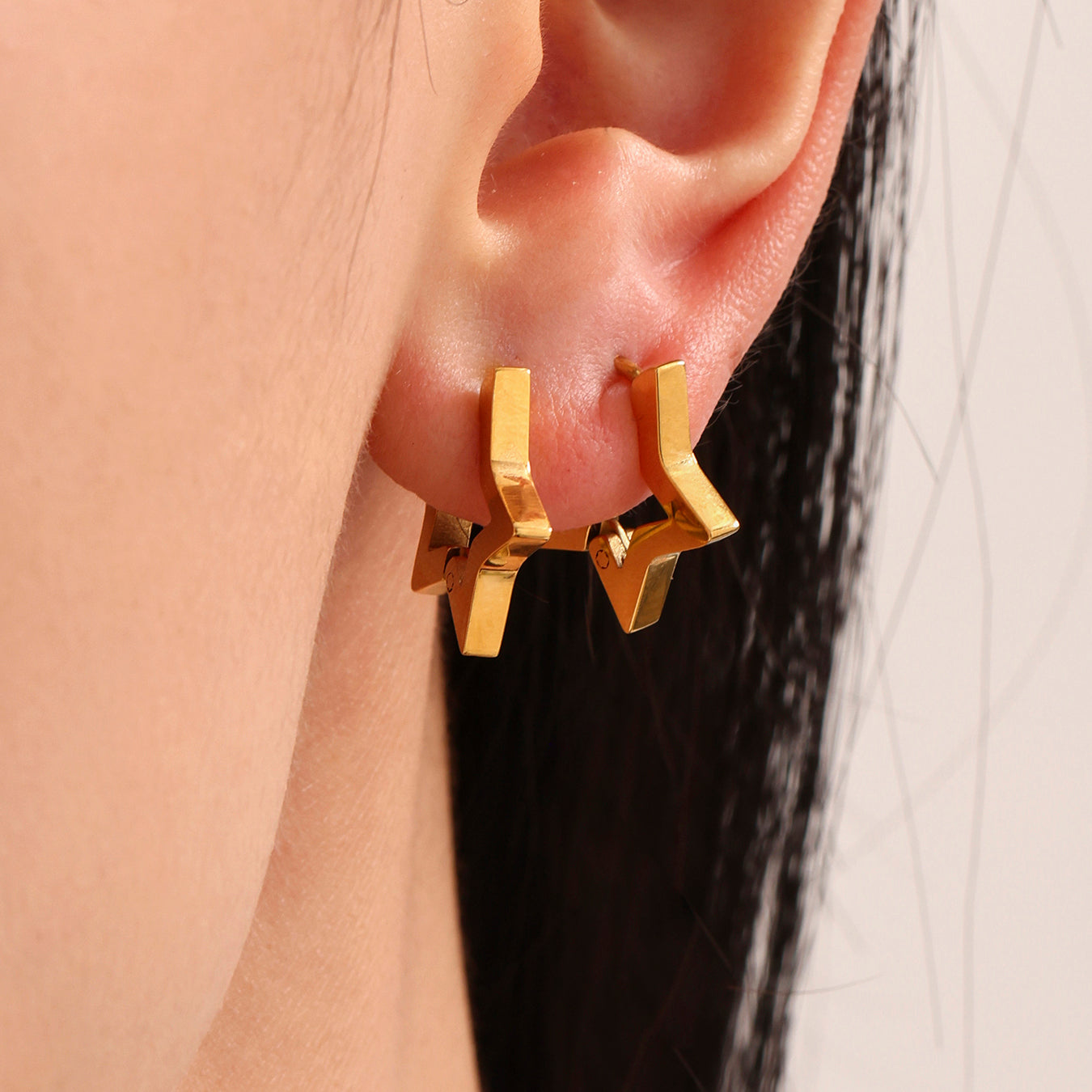 Pentagonal Stainless Steel Earrings