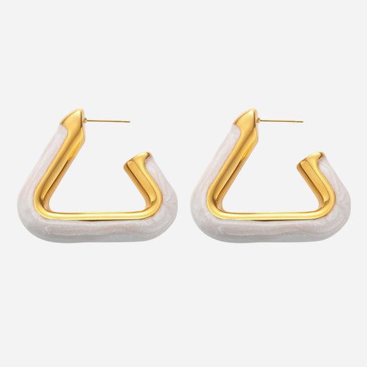 Triangular  Oil Drop Hollow Earrings