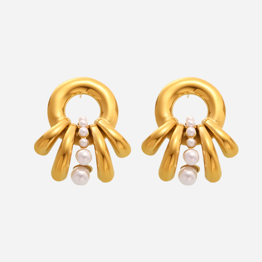 French Pearl Multi-layer Earrings