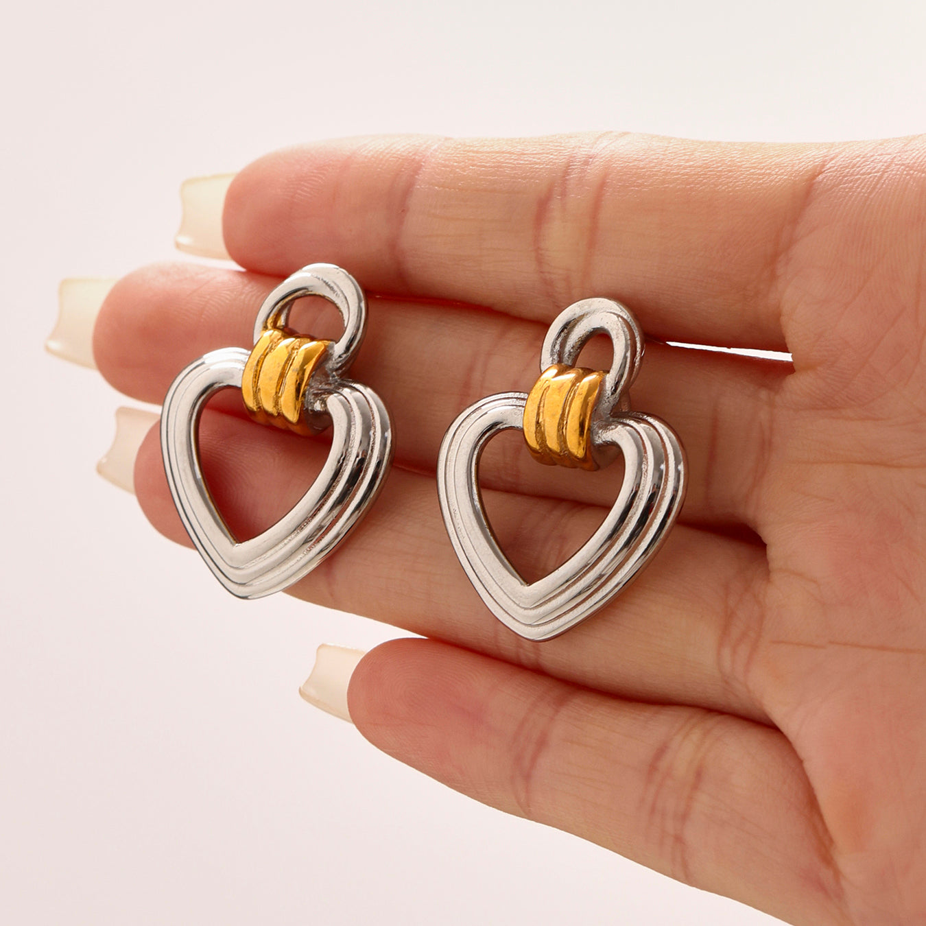 Stainless steel Heart-Shaped Earrings