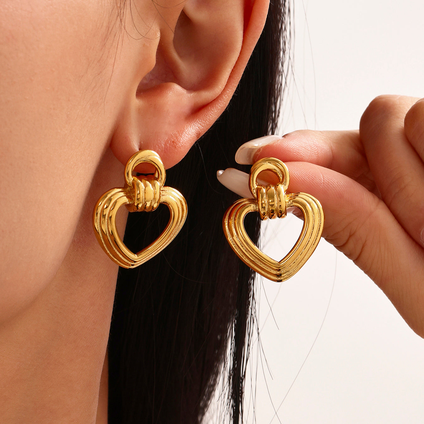 Stainless steel Heart-Shaped Earrings