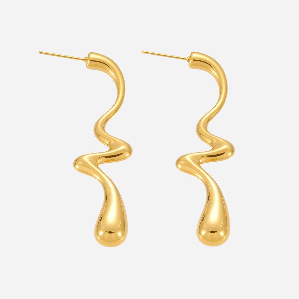 Irregular Teardrop Earrings Stainless Steel