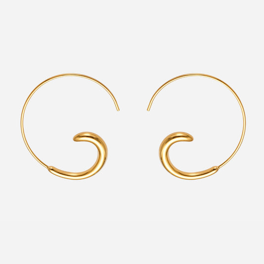 C-shaped Minimalist Earrings PVD Plated Stainless Steel