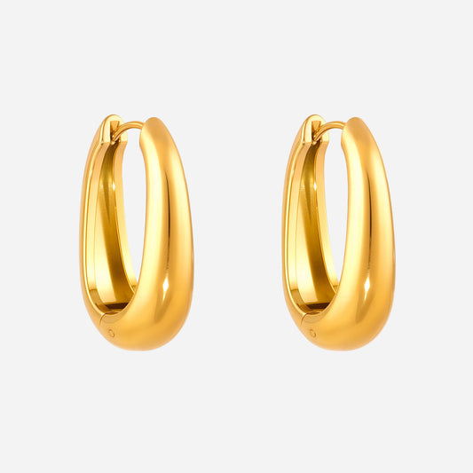 18k Gold-plated U-shaped Earrings Stainless Steel