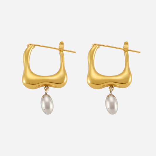 Stainless Steel Geometric Color Blocked Earrings