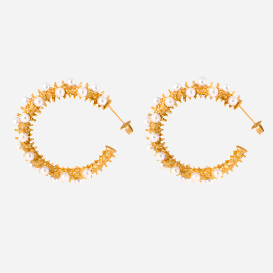 High Shine Pearl Earrings Stainless Steel