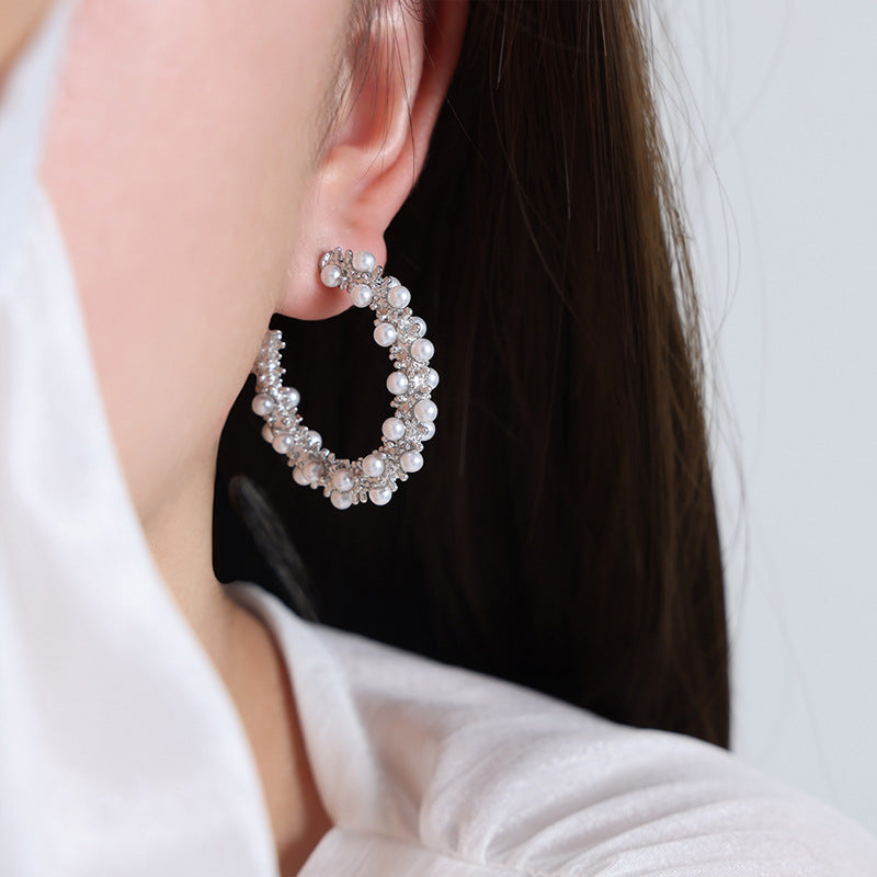 High Shine Pearl Earrings Stainless Steel