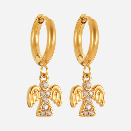 Super Shiny 5A Zircon Little Angel Pendant Earrings