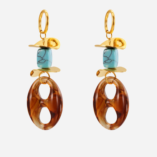Resin Pig Nose Long Earrings