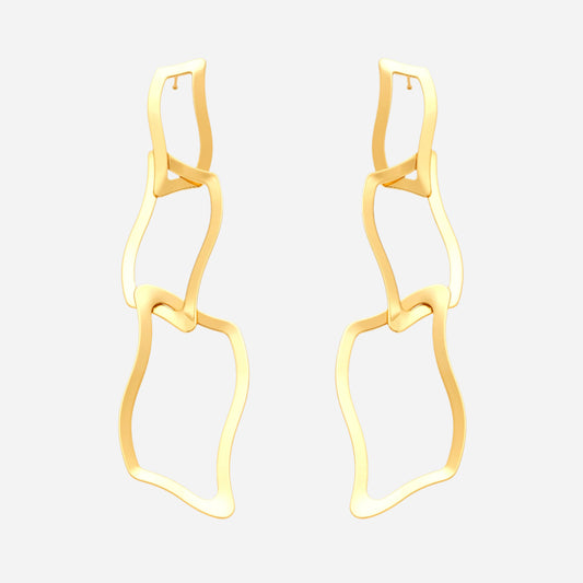 18k Gold Irregular Design Earrings Stainless Steel