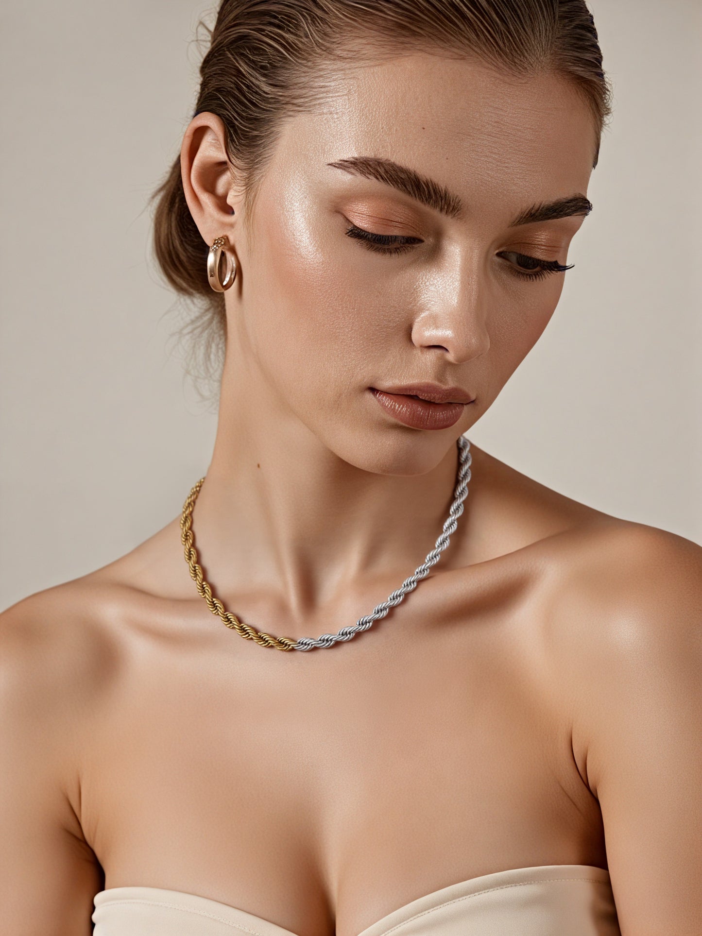 Environmentally Friendly Titanium Steel Twist Chain Necklace