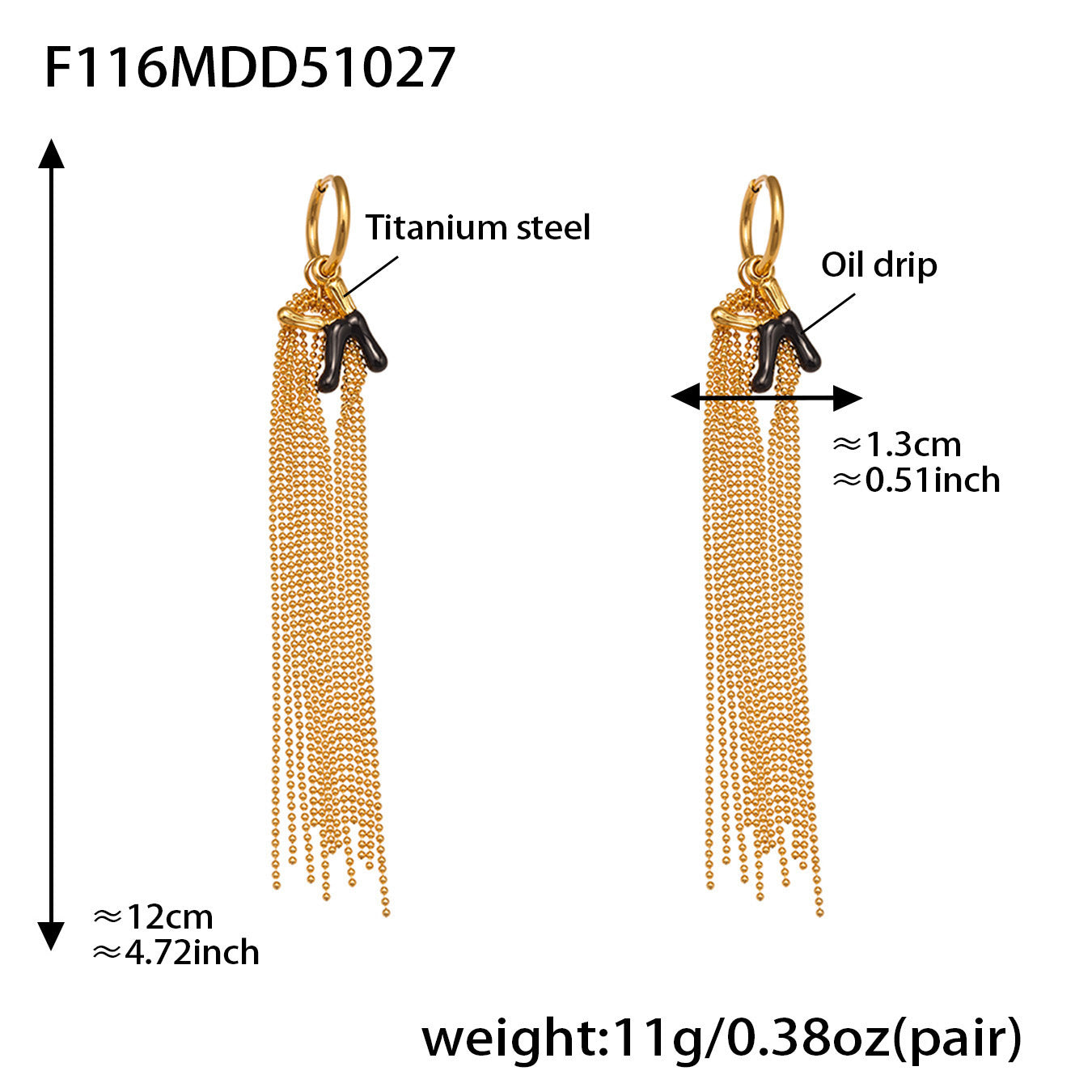 Pendientes de alta gama con borlas y nombre de la letra K