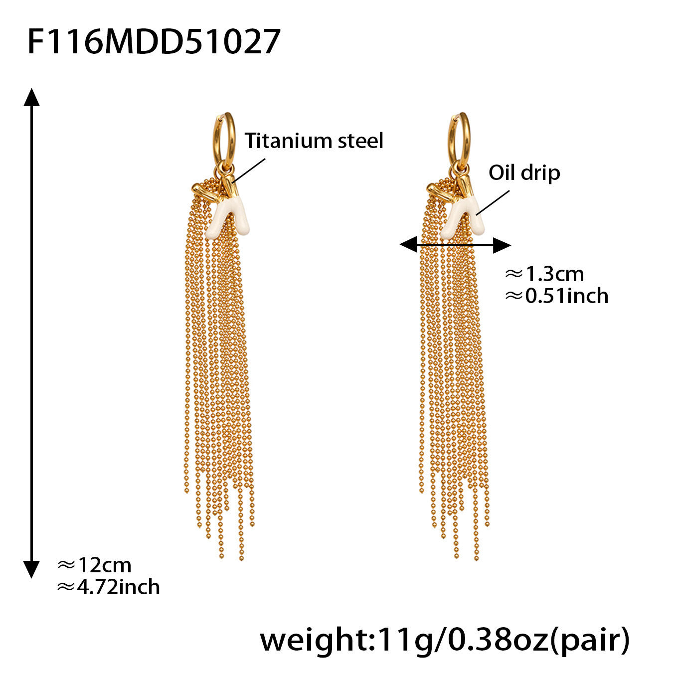 Pendientes de alta gama con borlas y nombre de la letra K