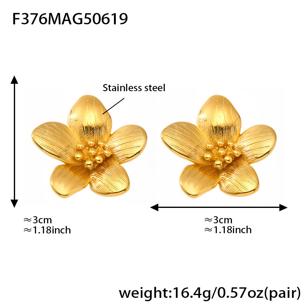 Gold Flower Earrings