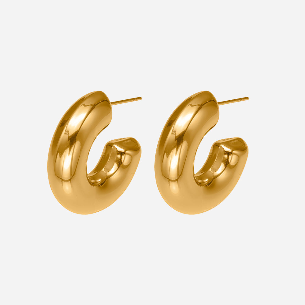 Modern Bold Stainless Steel Earrings
