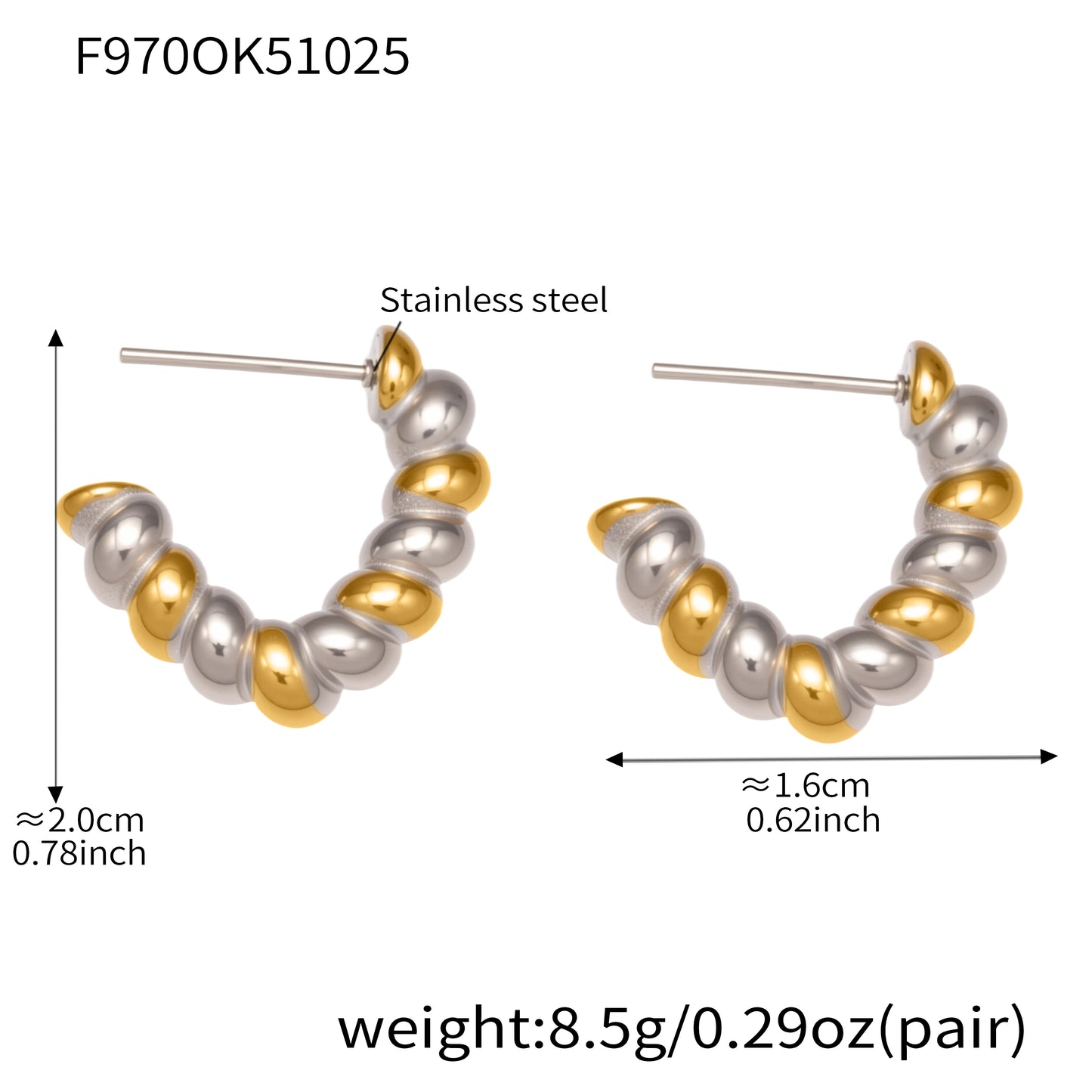 Twine of Grace Stainless Steel Earrings