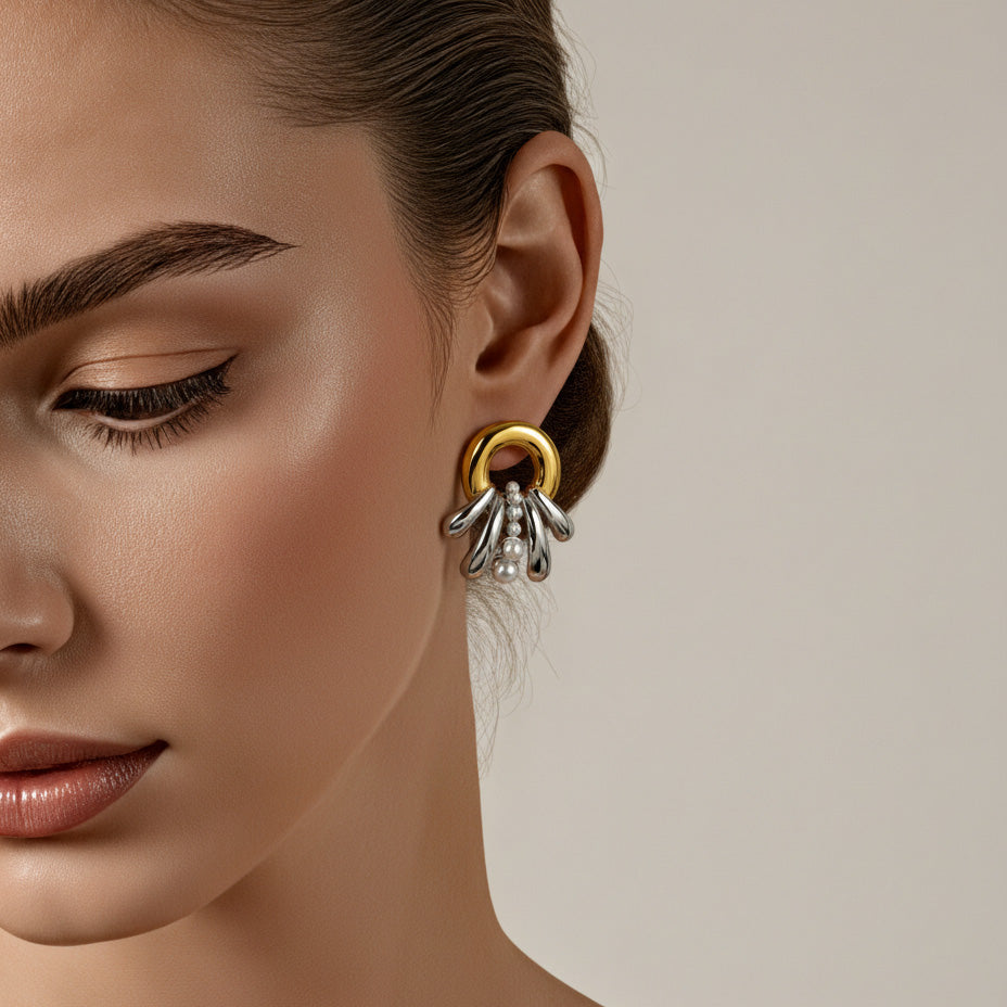 French Pearl Multi-layer Earrings