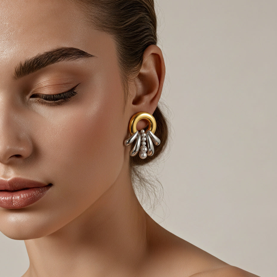 French Pearl Multi-layer Earrings