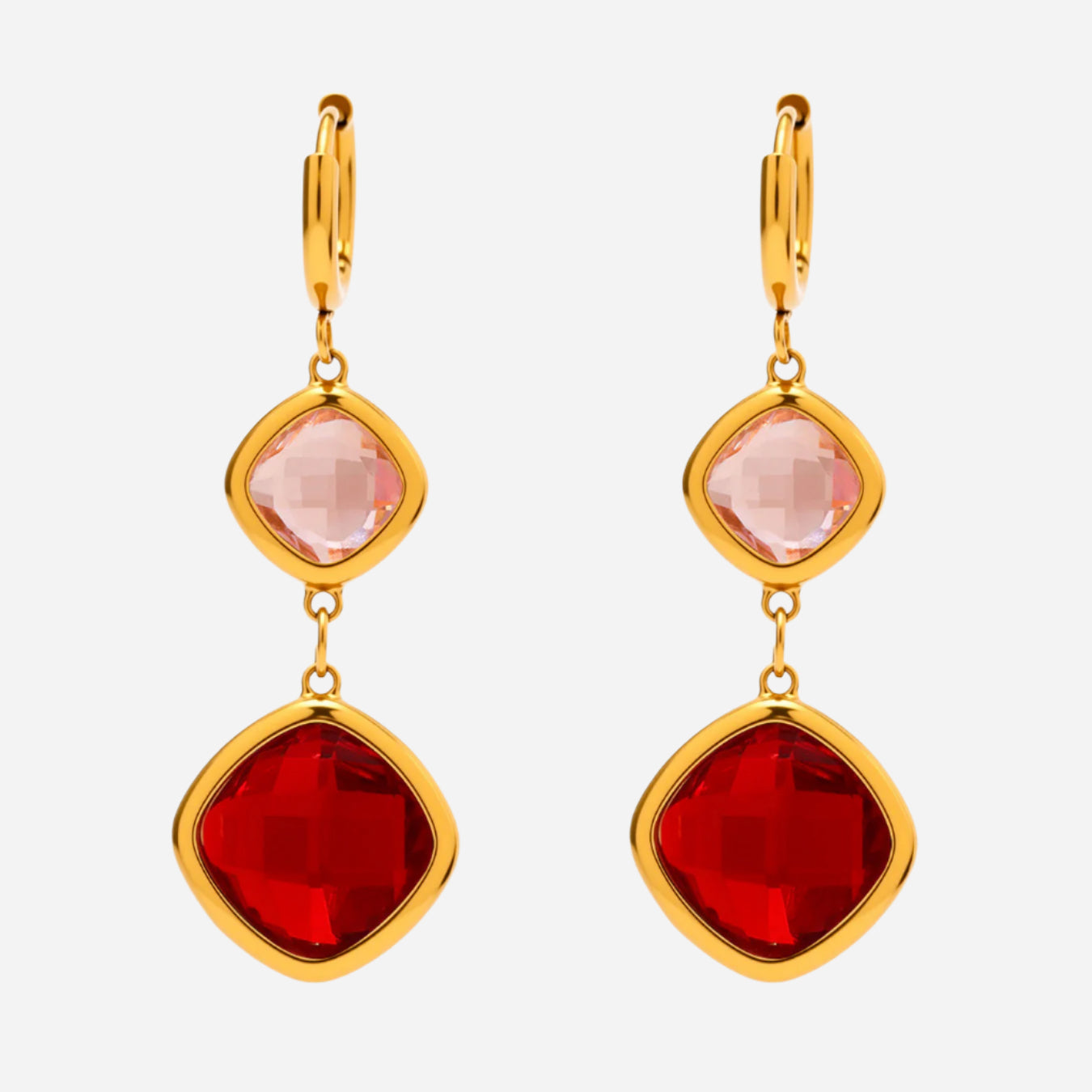 Simple Czech glass geometric earrings, translucent luster, exquisite handcraft, birthday holiday gift