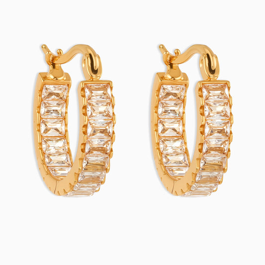 Fashion sparkling zirconium hoop earrings