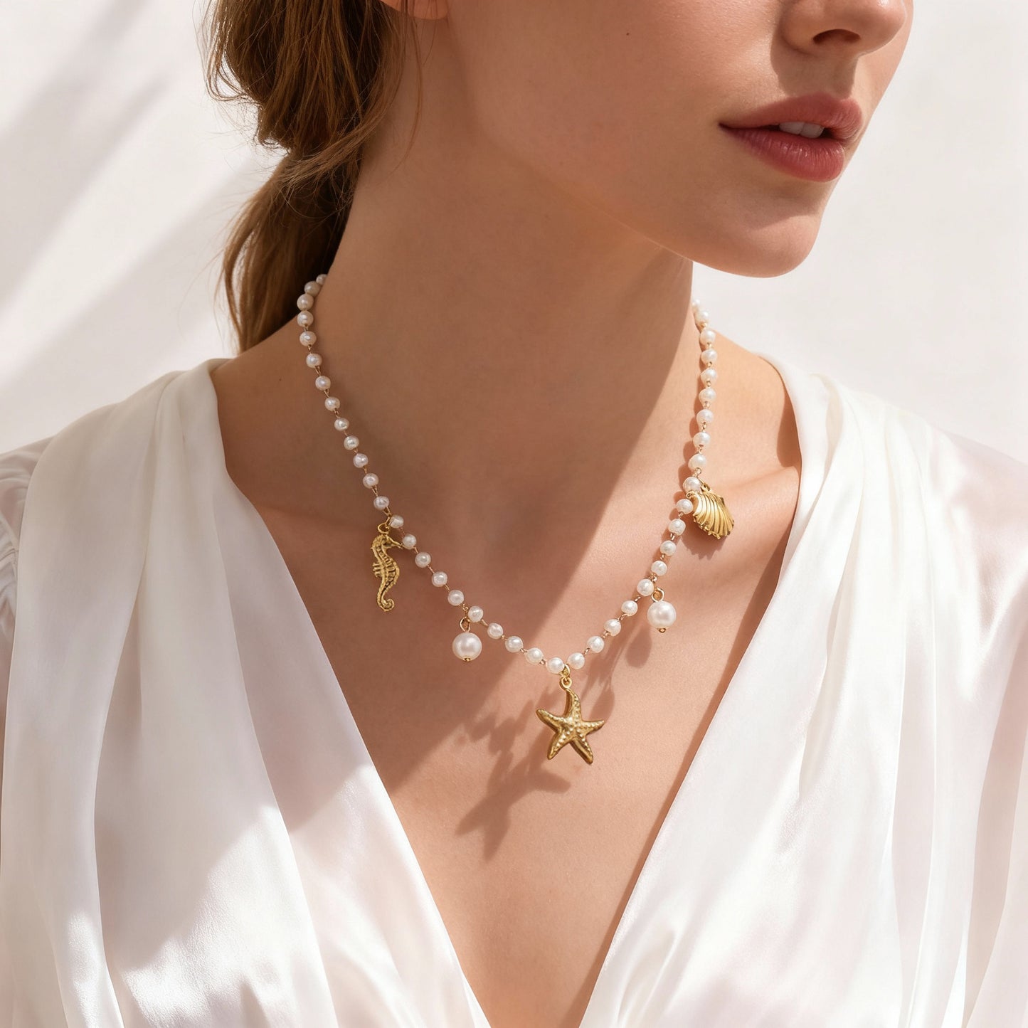 Collar de perlas hecho a mano