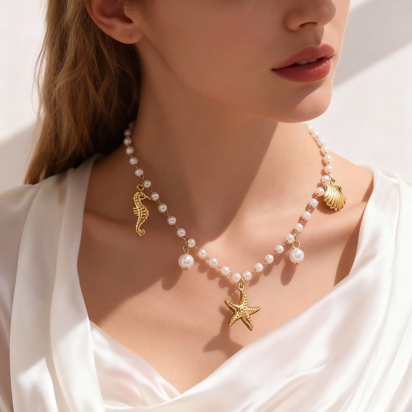 Collar de perlas hecho a mano