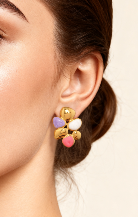 Irregular 0il Drip Stainless Steel Stud Earrings
