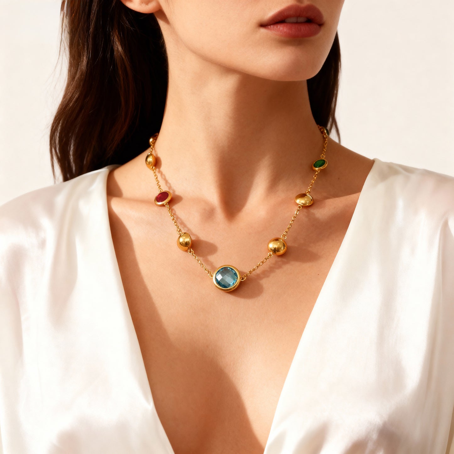 Collar de cristal marino con amuleto de la suerte | Colgante de cristal de playa hecho a mano para mujer 