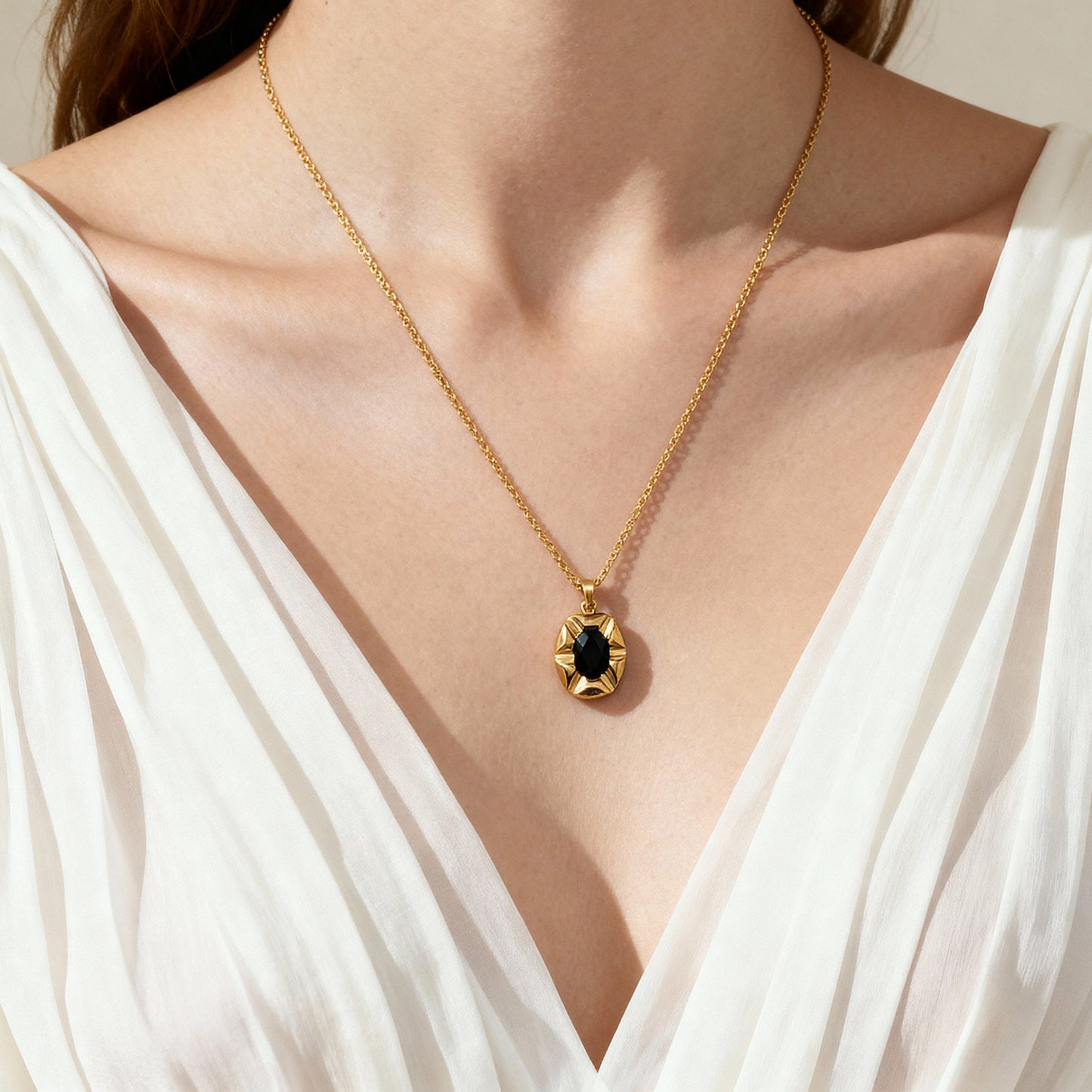 Modern Minimalist Ultra Thin Oval Necklace