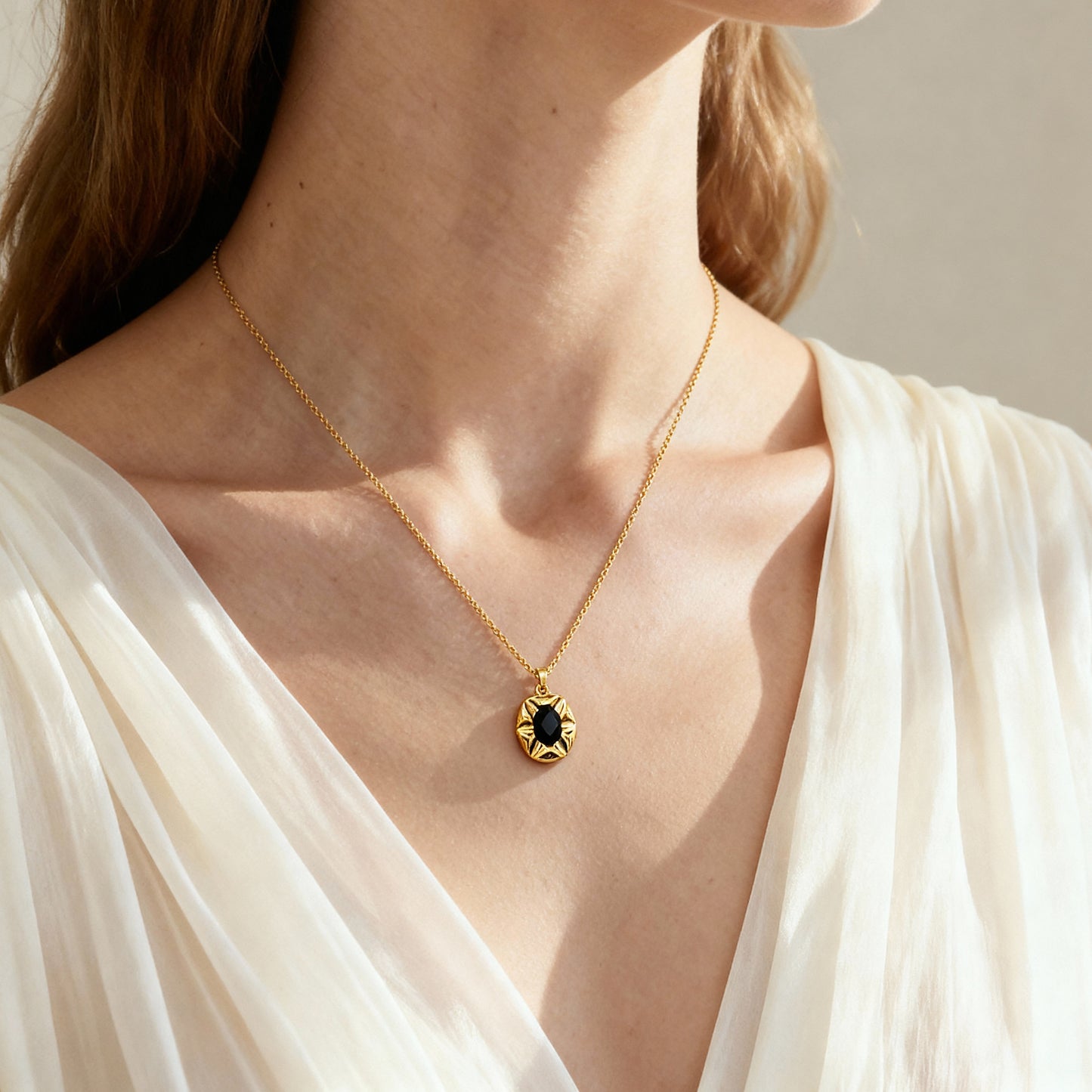 Modern Minimalist Ultra Thin Oval Necklace