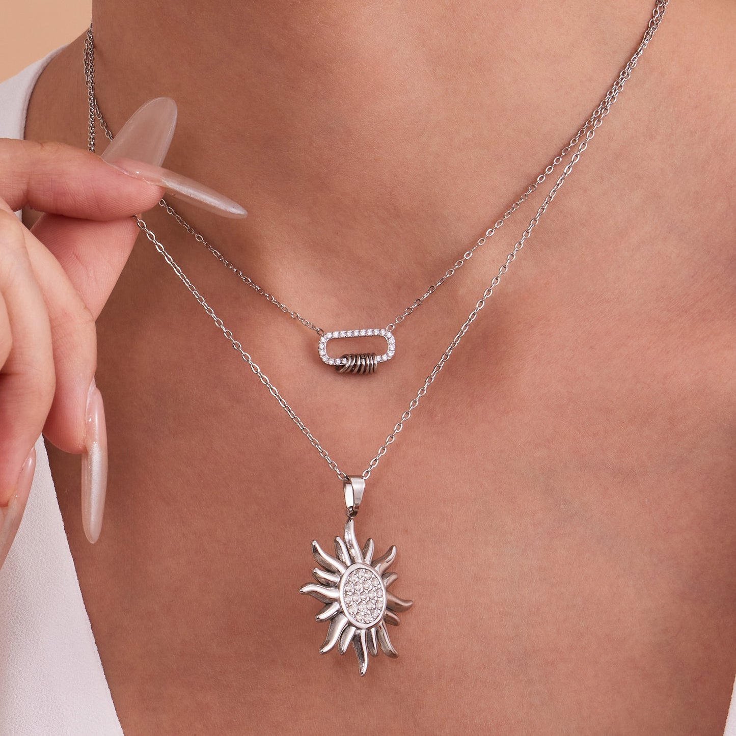 Super Shiny 5A Zircon Sun Pendant Necklace