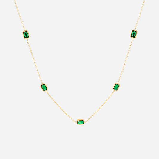 Stainless Steel Handmade Zircon Inlaid Necklaces