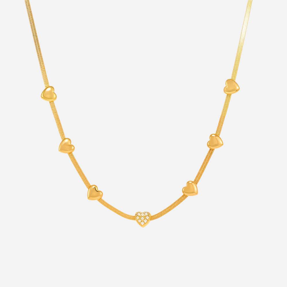 Little Love Zircon Charm Necklace | Multilayer Stainless Steel