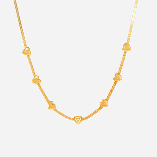 Little Love Zircon Charm Necklace | Multilayer Stainless Steel