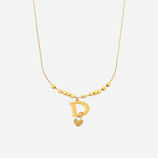 Letter D Stainless Steel Pendant Necklace